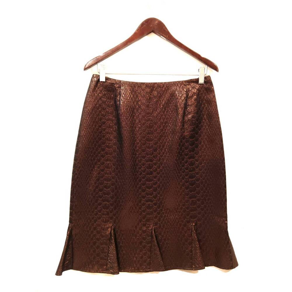 NEW CHETTA B women's 2 piece skirt set in bronze - Picture 6 of 7